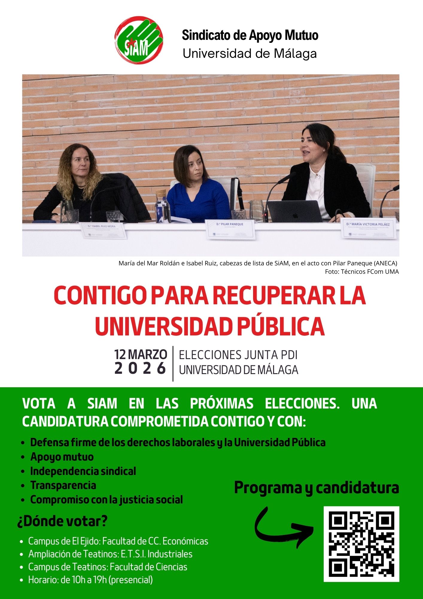 Cartel Elecciones SIAM 2026